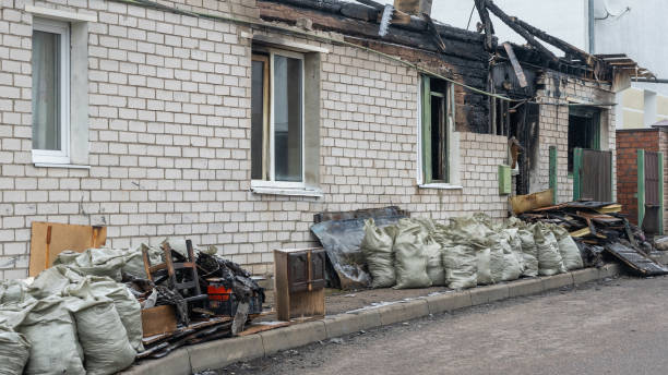 Professional Fire Damage Removal technician working in Grasston, MN